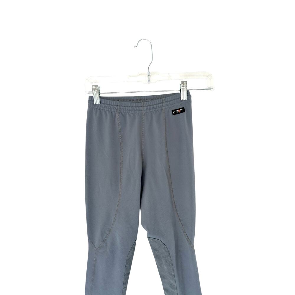 Kerrits Girl's Gray Drawstring Stretch Equestrian Riding Leggings Large - Picture 4 of 13